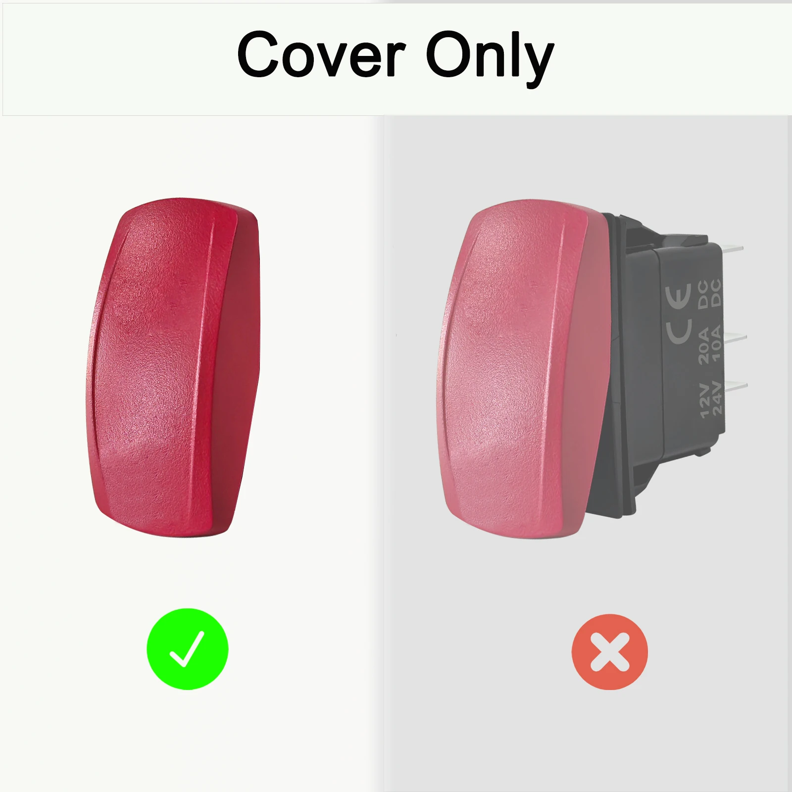 Car Boat Rocker Switch Cap Actuator Replace (No Switch) for 4x4 OFF-Road ATV Bus Jeep Ship Carling ARB NARVA Rocker Switch Parts view 4