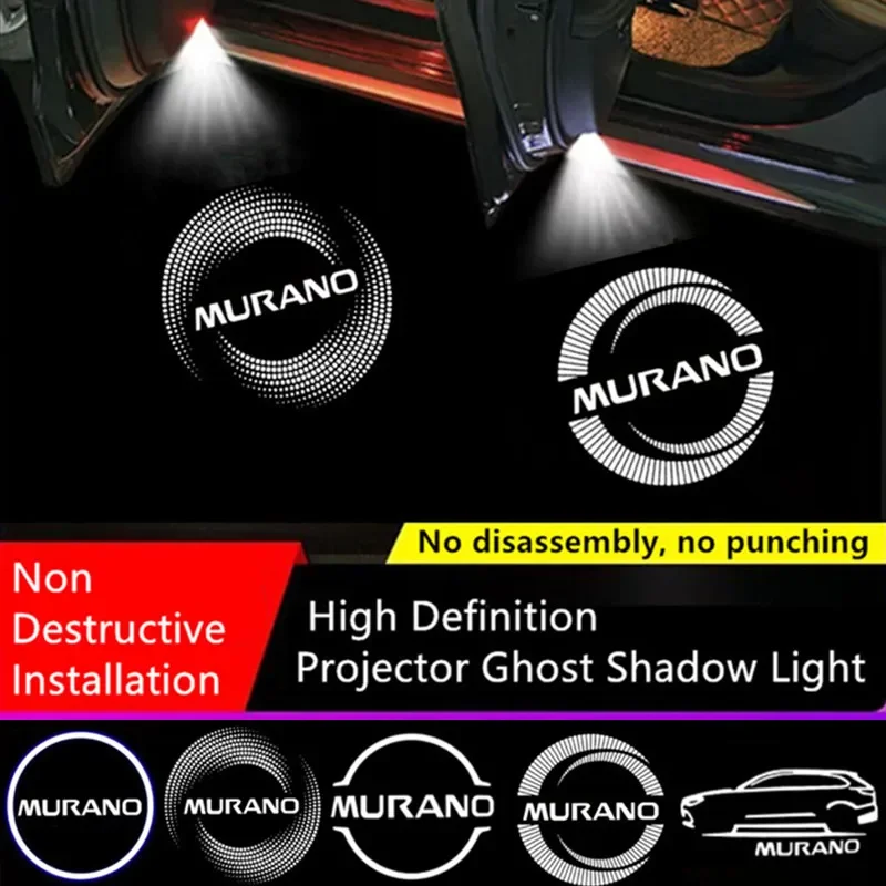 LED Car Door Light Logo Projector Welcome Shadow Lamp For Nissan Murano 2011 2012 2013 Car Goods Accessory