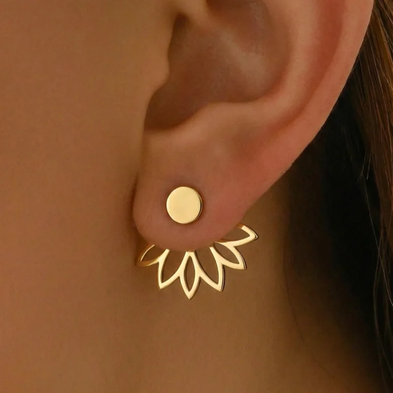 1 Pair of Earrings Hanging After Installation, Paired with Personalized, Fashionable, and Elegant Earrings