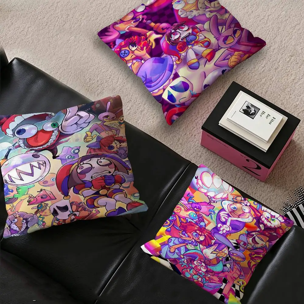 Anime The Amazing D-Digital Circus Classic Vintage Lucky Dragon Pillow Cover Sofa Cushion Cover Home Room Decoration Children Gi