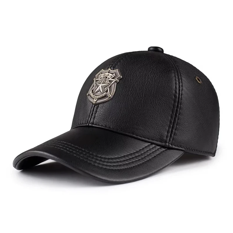 

Новое качество, бейсболки из натуральной кожи, повседневные спортивные летные кепки из воловьей кожи, значок, корейская бейсболка с пластиной для гольфа, регулируемая