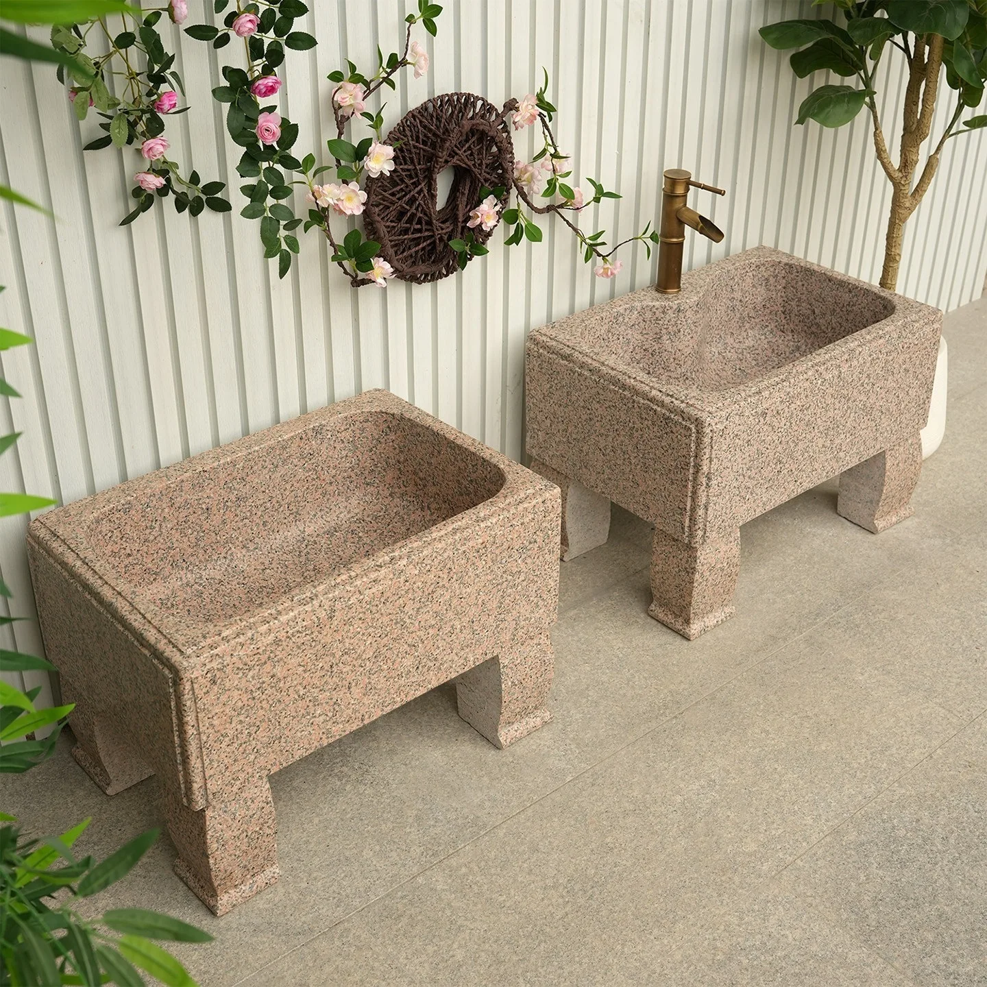 Special Price Zhu Danhong Marble Stone Mop Pool Outdoor Large Washing Mop Pool Basin Courtyard Stone Mop Bucket