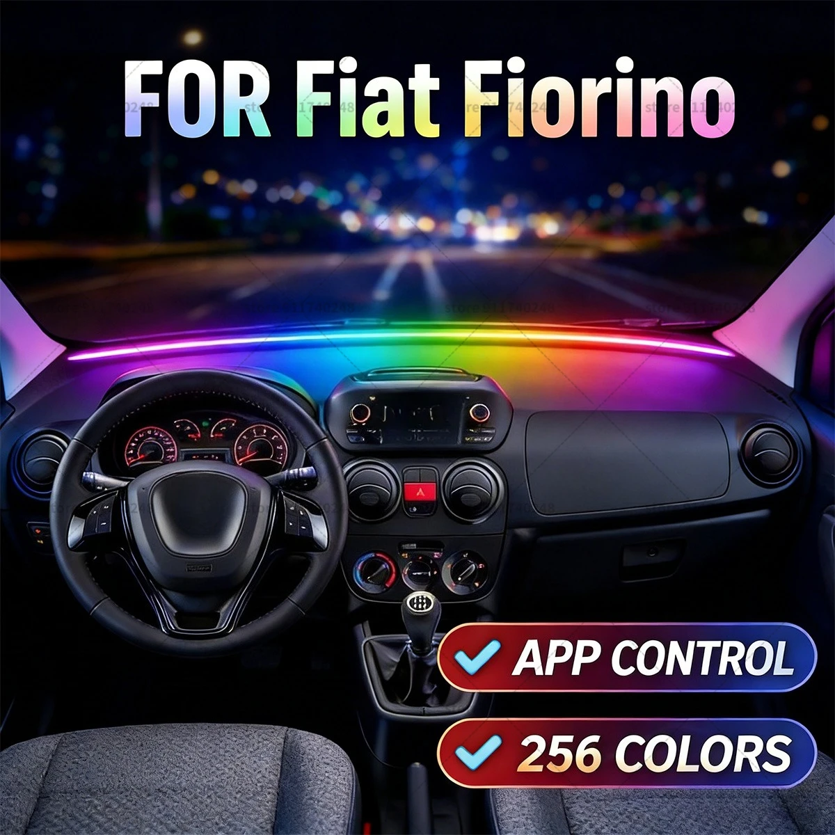 

Декоративная световая полоса для Fiat Fiorino, цветная акриловая звукоизоляционная полоса для лобового стекла, атмосферная подсветка