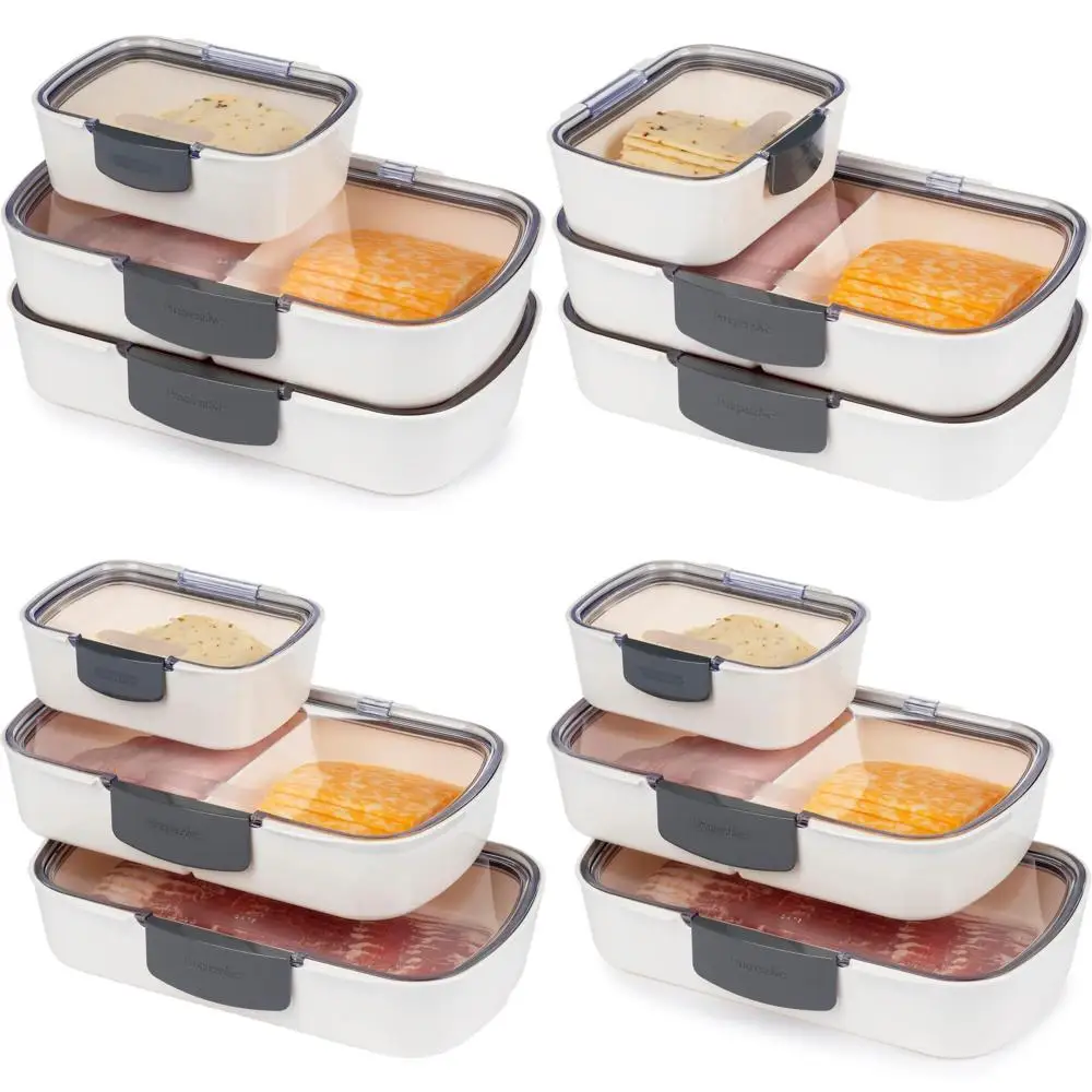 

Deli ProKeeper 3-Piece Set: Compact (0.66 QT), Divided (1.45 QT), and Regular (1.45 QT) Leakproof Containers with Silicone Gaske
