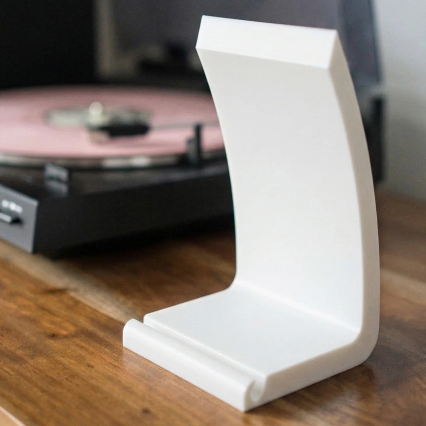 Vinyl Record Stand "Now Playing" LP Display Holder Minimalist Desktop Album CD Storage Rack Turntable Accessories Black White Cl image 3