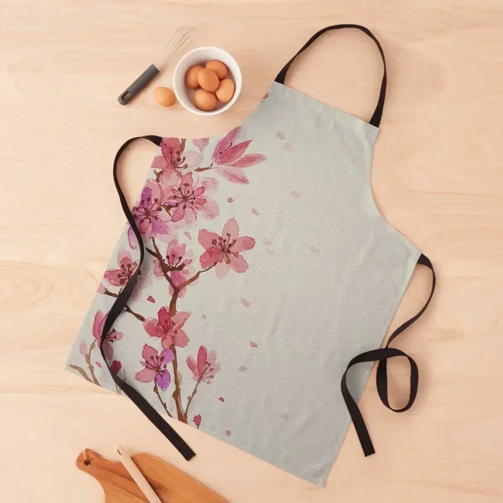

Japanese Cherry Blossoms Large Apron cooks clothes Ladies Men kitchen For Home Accessories Apron