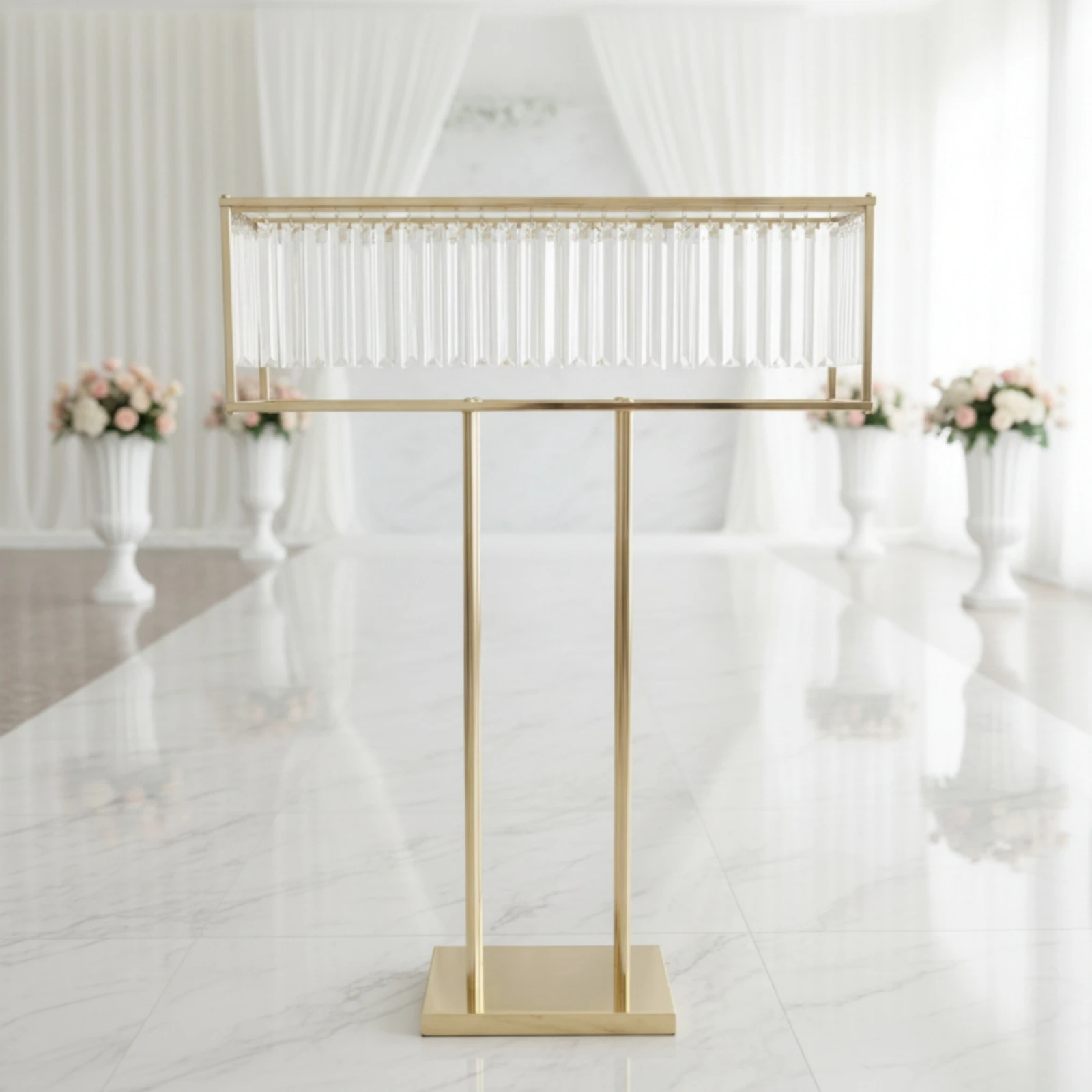 Clear Acrylic Flower Stand Transparent Freestanding Acrylic Floral Display Stand Freestanding Floral Frame Stable for Weddings