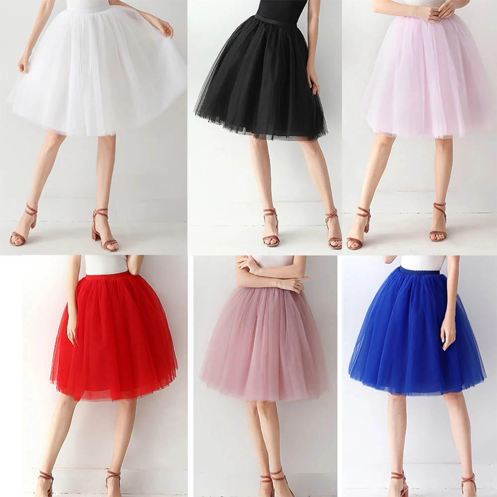 

Доступны 15 цветов: юбка с высокой талией, четырехслойная тюлевая пышная юбка для взрослых и женщин, длиной до колена, короткая юбка-пачка для балета и танцев