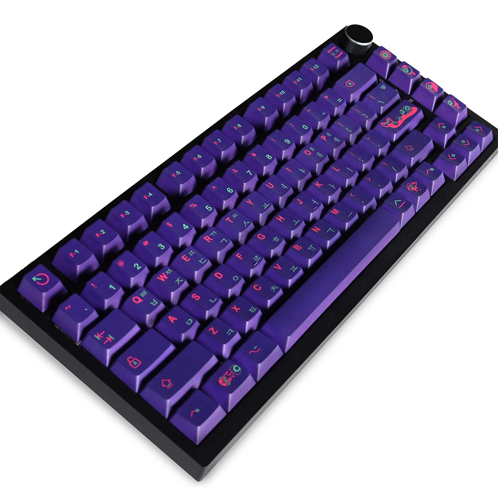Colector de globo ocular, perfil de cereza, teclas KR PBT, 130 teclas, subes de tinte de cinco lados para teclado mecánico GH60/GK61/GK64/84/87/104/108