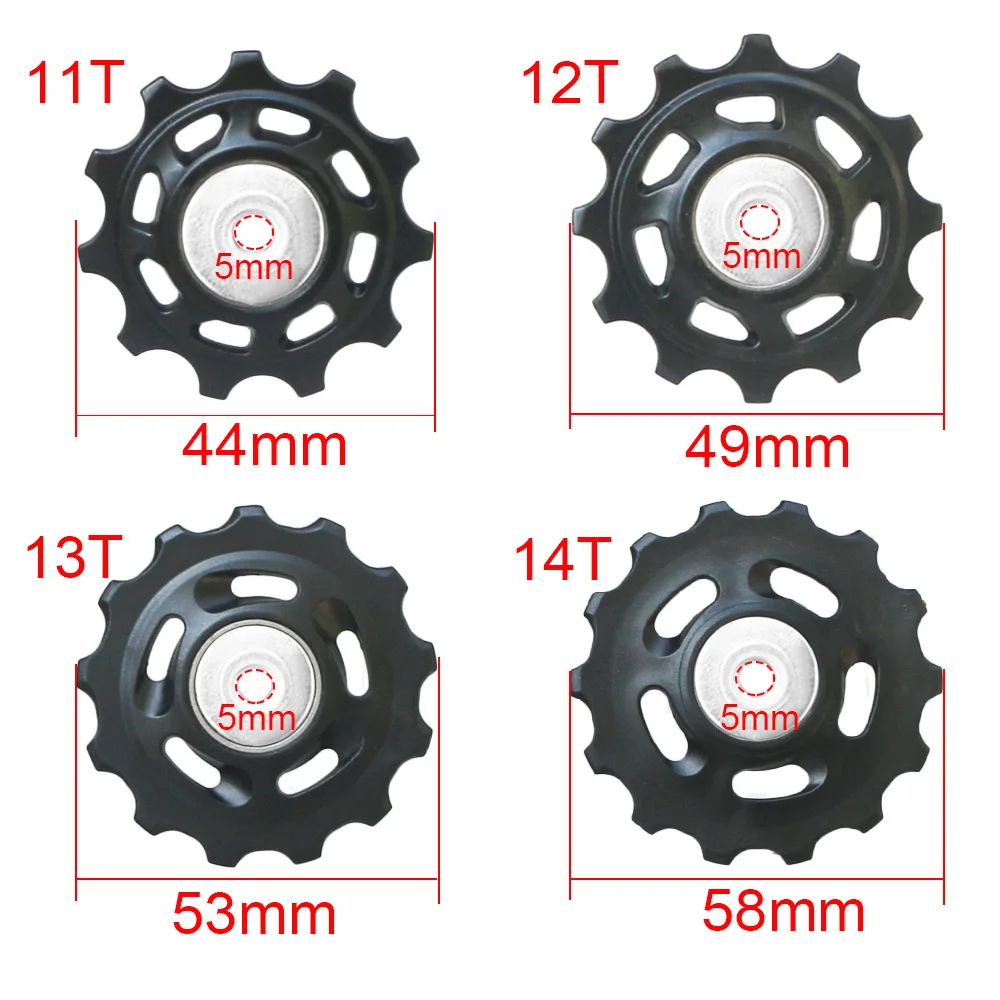 11T 12T 13T 14T Bearing Pulley Bicycle MTB Road Rear Guide Wheel Bike Jockey Rear Derailleur Pulley Roller for Shimano Repair