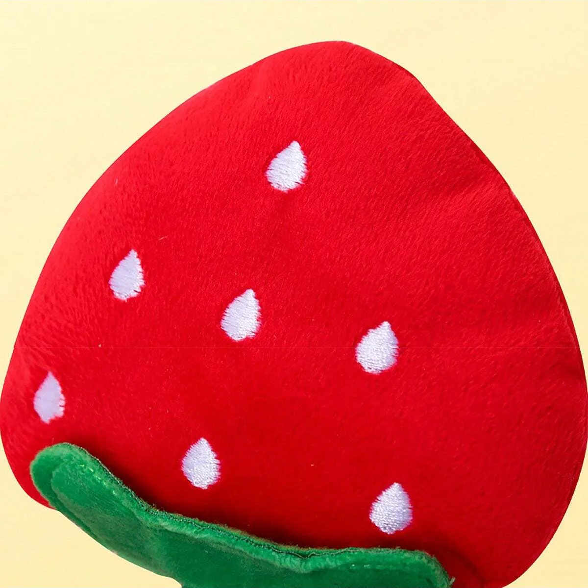 1pc-Cute Strawberry Design Pet Grinding Teeth Squeaky Plush Toy, Chewing Toy For Dog Interactive Supply