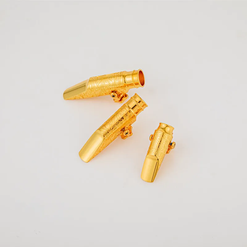 High Quality Professional Tenor Soprano Alto Saxophone Metal Mouthpiece Gold Plating Sax Mouth Pieces Accessories Size 5 6 7 8