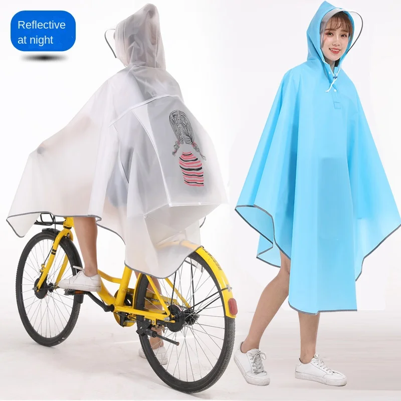 Cycling raincoat Single male/female cycling adult mountain bike fashion student e-bike poncho larger