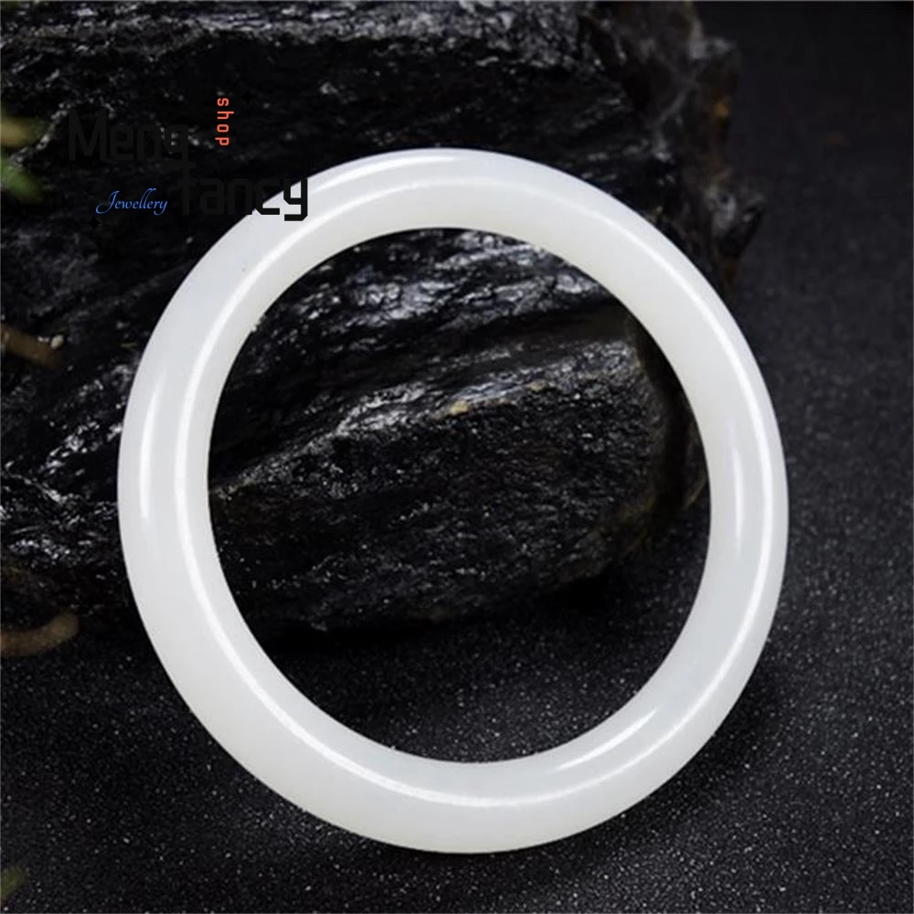 

Natural Hetian Sheep Fat White Jade Bangle High-grade Elegant Exquisite Luxury Quality Fashion Jewelry Best Selling Holiday Gift