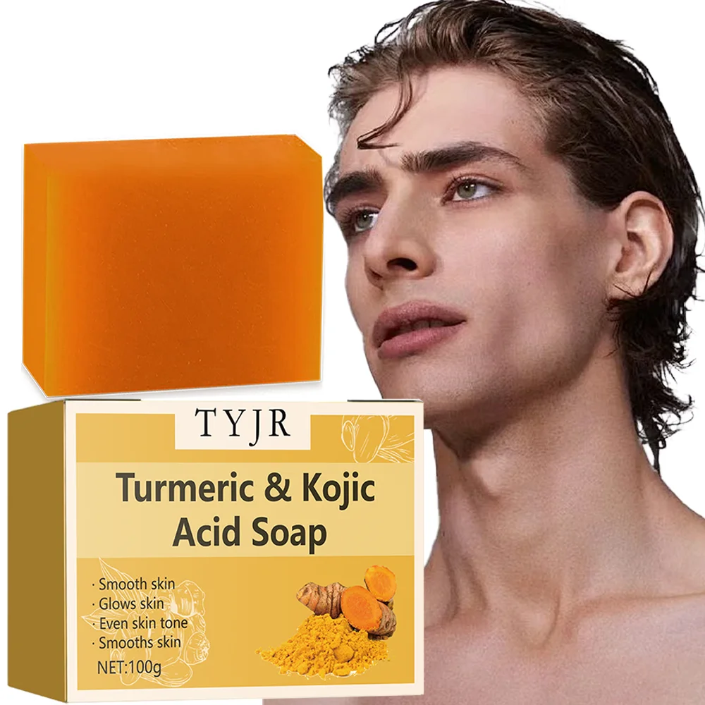 Jabón con ácido de cúrcuma y limón: limpieza profunda e hidratación, contiene vitamina E y aceite de oliva, hecho a mano para cabello, rostro y cuerpo, adecuado para todo tipo de piel, jabón de cúrcuma con limón