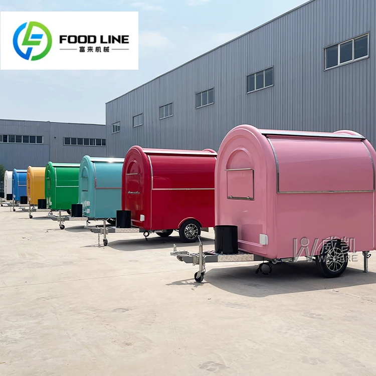 FULAI في الهواء الطلق شاحنة طعام الشارع بيع عصير عصير بار الآيس كريم شاحنة الغذاء المحمول هوت دوج عربة القهوة مقطورة