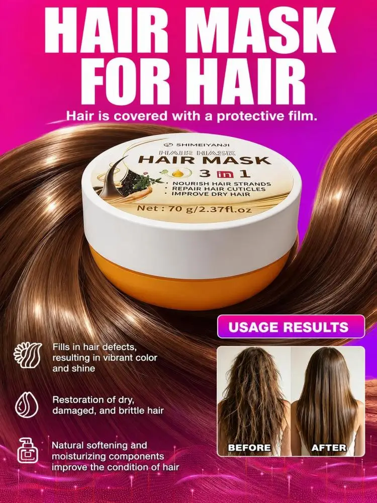 Hair Nourishing Mask Cream, Soften Dry Frizzy Hair, Bring Bright Shine to Hair, Smooth Hair Surface, Daily Deep Hydrating Hair Care Product