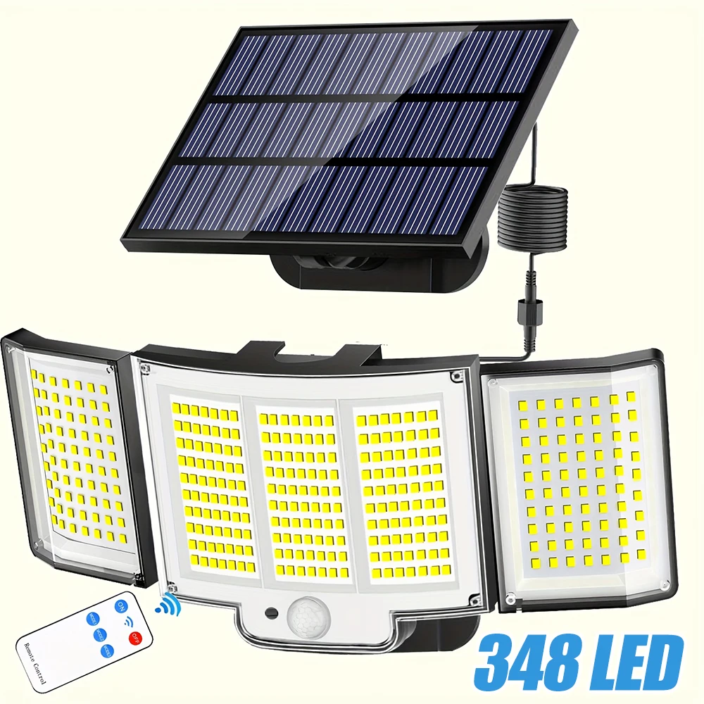 

Solar Light Outdoor 346/348 LED Super Bright Motion Sensor Powered Security IP65 Waterproof 3 Working Modes Garden Wall Light