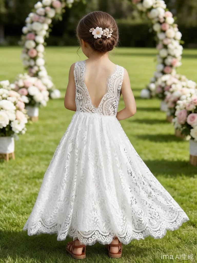 Baby Clothing For Summer - Prinses Meisjes Katoenen Kant Feest Lange