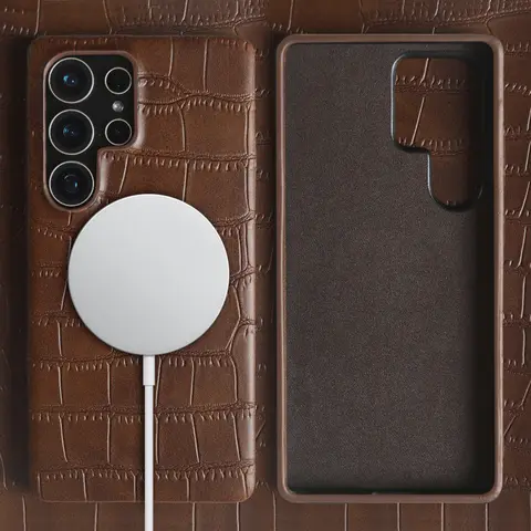 삼성 갤럭시 S25 엣지 S24 S23 S22 S21 S20 FE 노트 20 울트라 10 플러스용 맥세이프 마그네틱 럭셔리 가죽 폰 케이스 백 커버