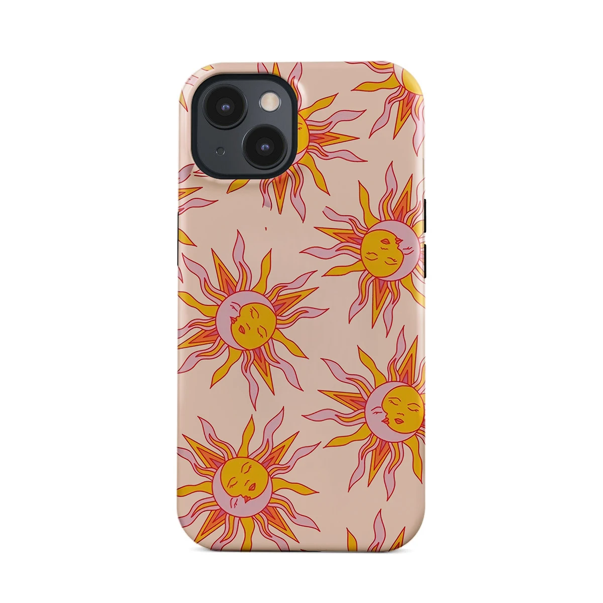 Clmj Sonnenmuster Handyhülle für iPhone 16 15 14 13 12 11 X XS XR XSMAX 7 8 Pro Max Plus Luxus-Doppelschicht-Rückseite