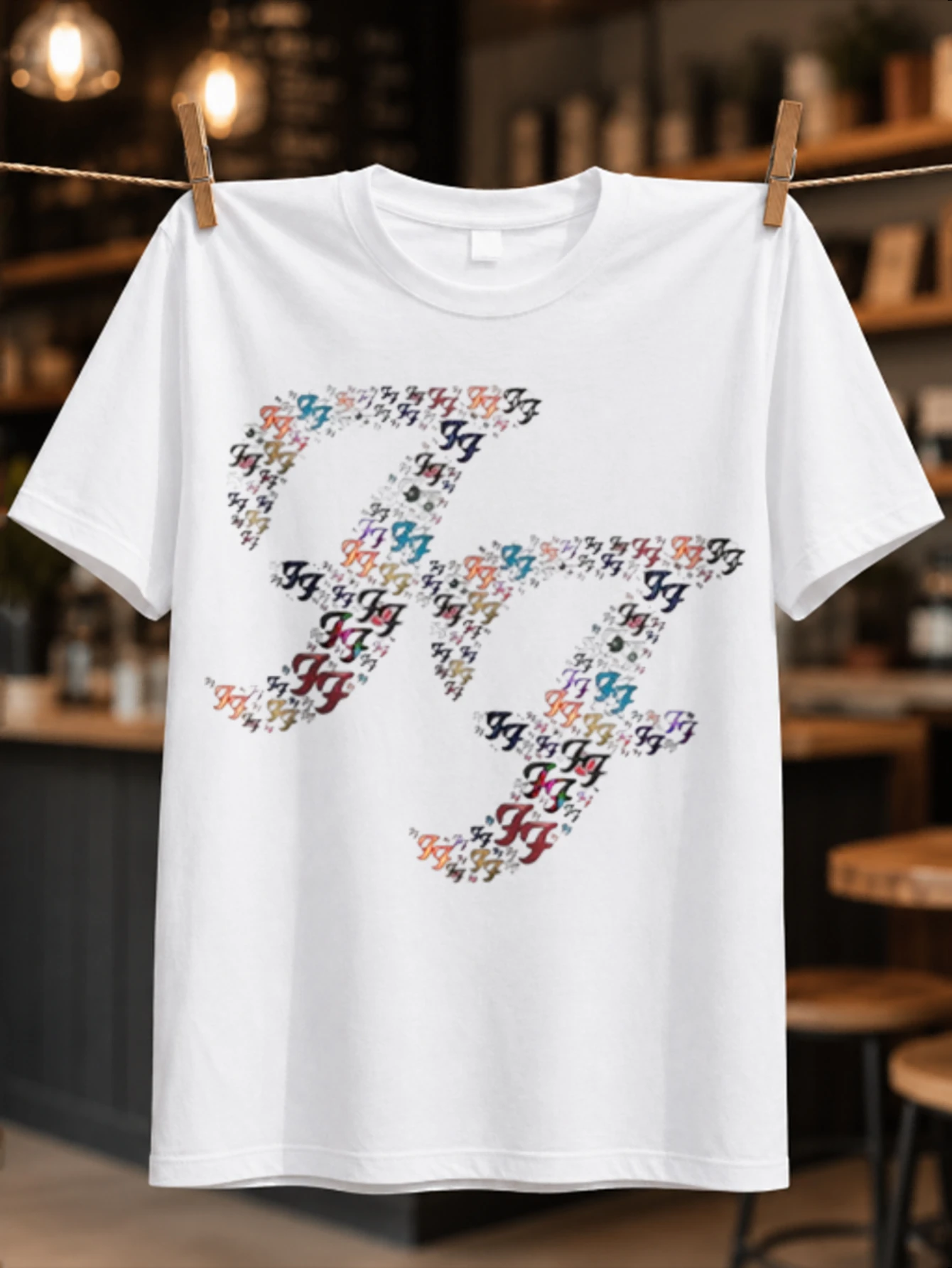 Fito & Fitipaldis multicolor monogram lightning pattern with tiny repeated letters abstract music  Unisex All T-Shirt