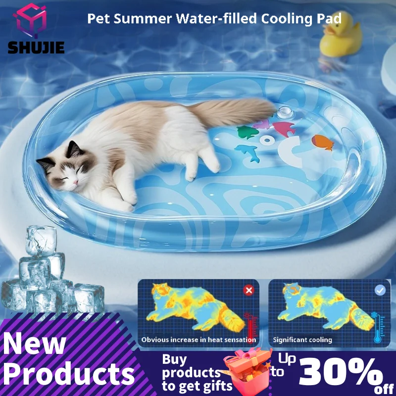 Pet Water Filled Ice Mat Summer Cat and Dog Nest Climbing Mats Water Bed Scratch Resistant Large Thickened Tapping Water Mat To