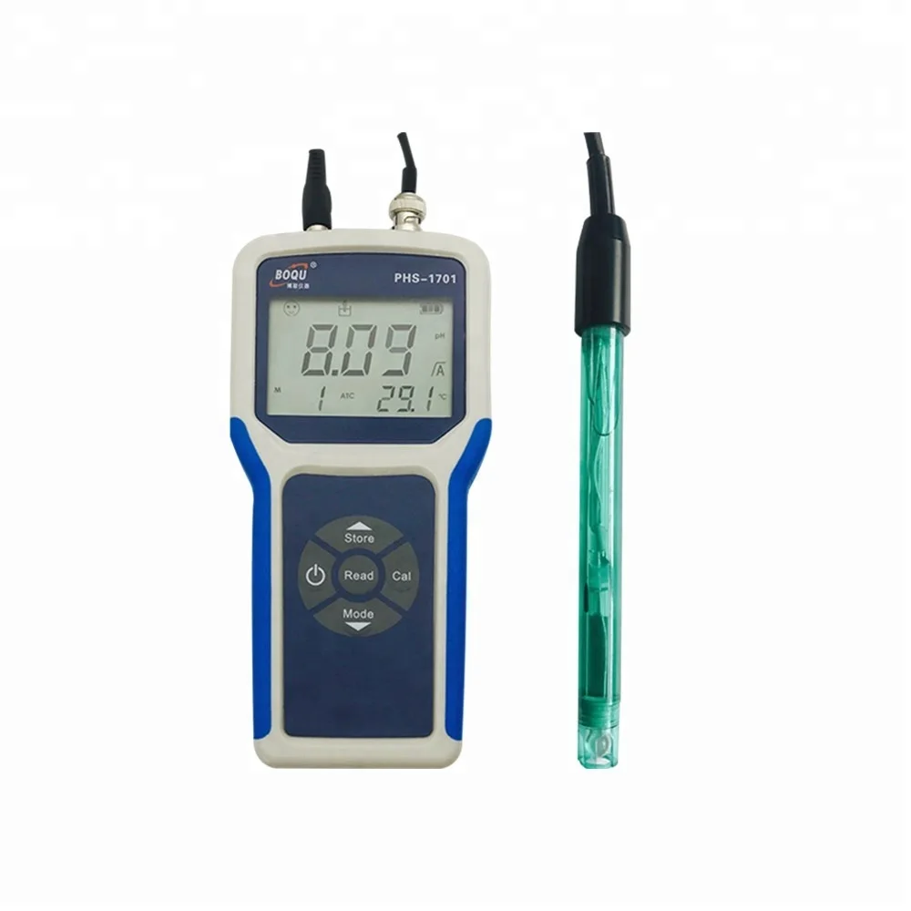 BOQU High Accuracy PHS-1701 Portable pH&ORP Meter WIth display ph and temperature values for environmental monitoring