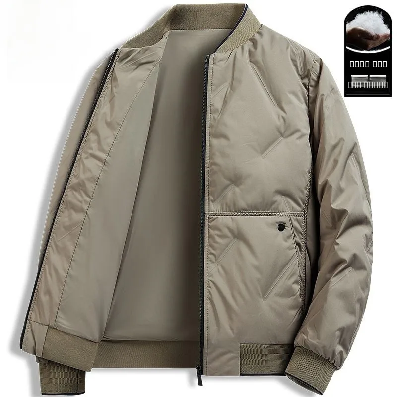 Thiened Winter Jaet Men's Lightweight down Cotton Coat Windproof Cold-resistant Baseball Collar Outerwear Warmth Protection