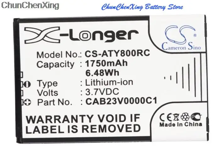 1750mAh Battery CAB23V0000C1 for Alcatel One Touch Link Y580, Y800, Y800Z,  Y580, Y580D