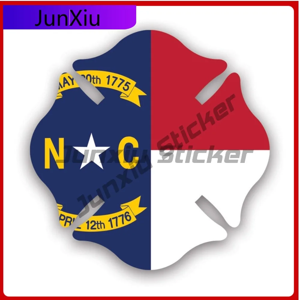 

North Carolina State Maltese Cross Shaped Cool Car Waterproof Vinyl Decal For Mobile Phones Protection Decor High Quality