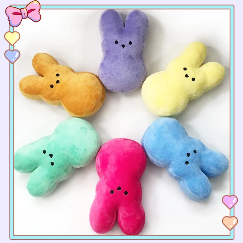 6pcs Easter Peeps Bunny Plush Toy Hand Figure car Ornament Doll mini rabbit Birthday Gift Short Plush PP Cotton Sofa decorations