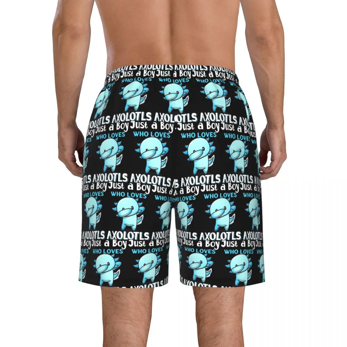 Just A Boy Who Loves Axolotls Trunks Beach Board Shorts Casual Quick Dry Swim Summer Men Pants