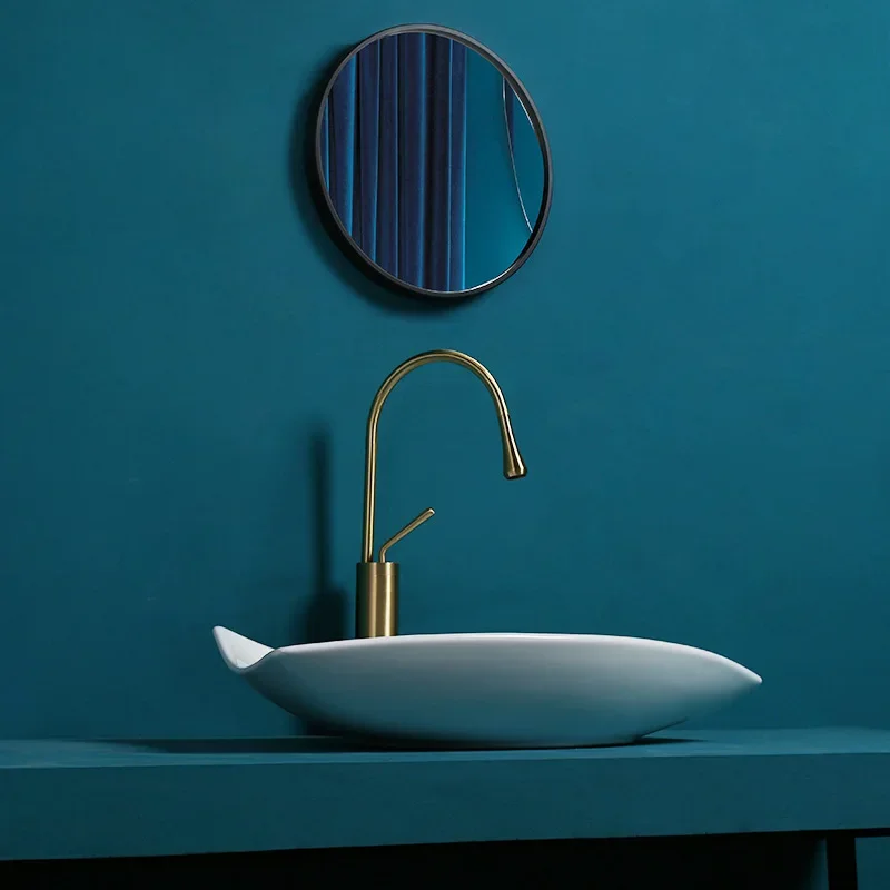 Nordic creative wash basin hotel bathroom ceramic household countertop basin balcony wash