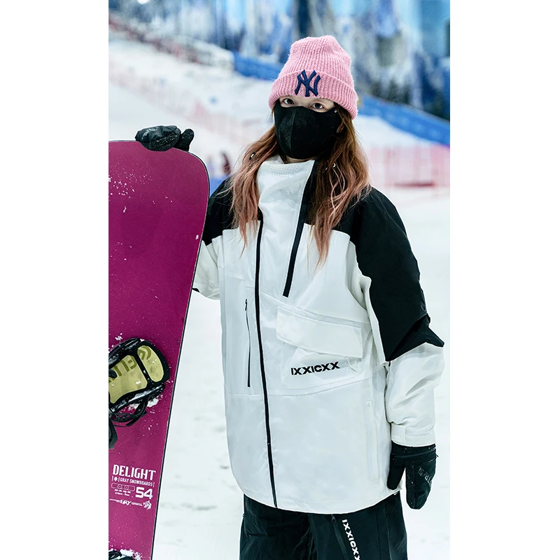 Thiened Cotton Skiing Set for Men Autumn Winter Sle Hooded Windproof Warm Ski Pants And Jaet Two-Piece Suit Casual Spor...
