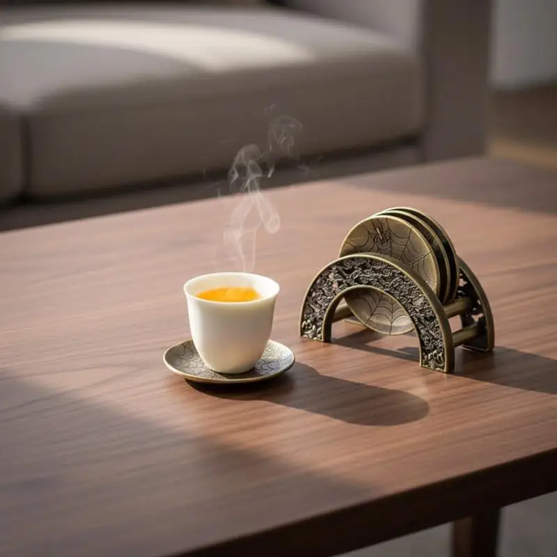 Alloy Coaster Heat Insulation Coaster Tea Set Cup Holder Coffee Cup Mat Zen Tea Ceremony Tea Ceremony Accessories