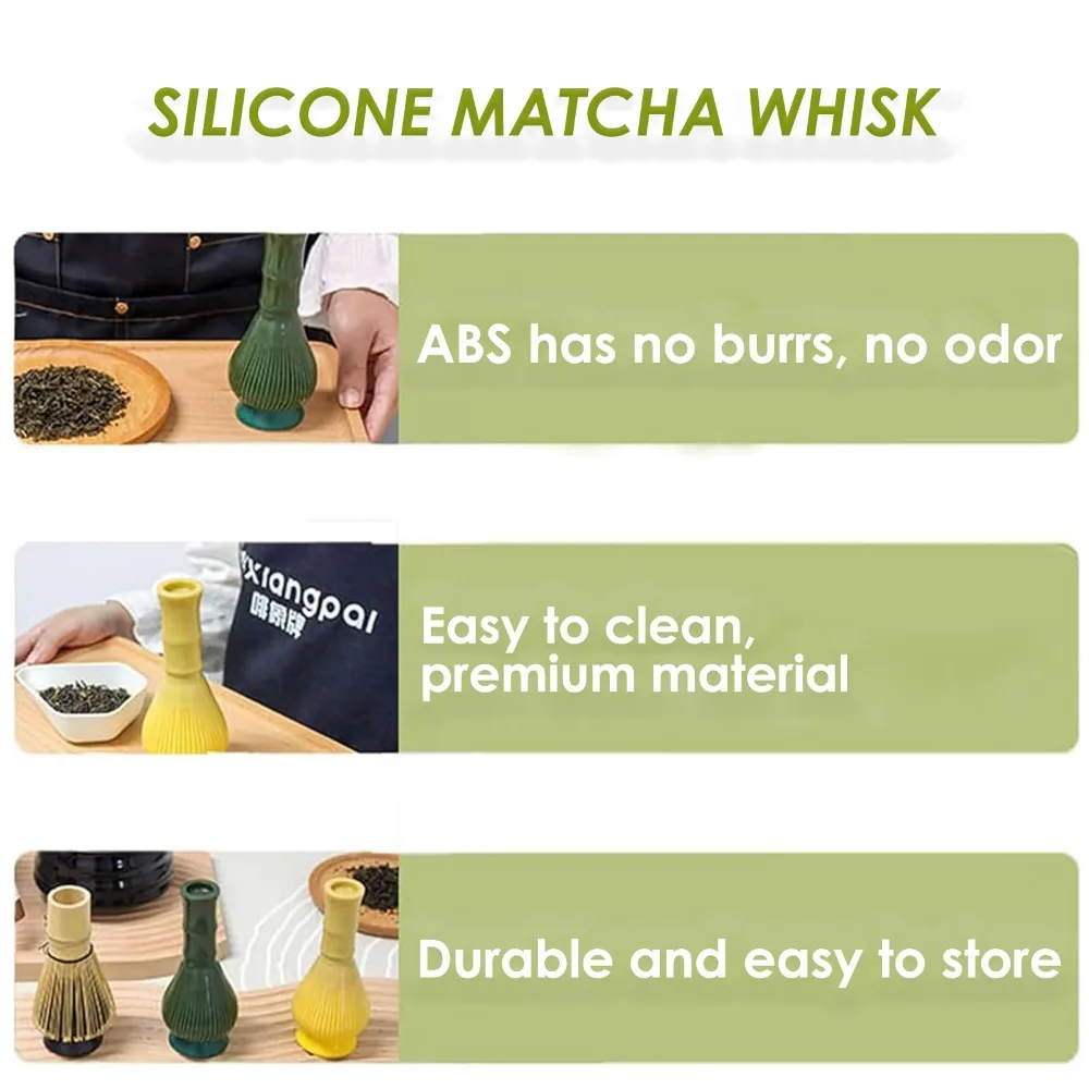 New ABS Matcha Whisk With Whisk Holder Reusable Resin Whisk Food Grade Green Tea Powder Whisk