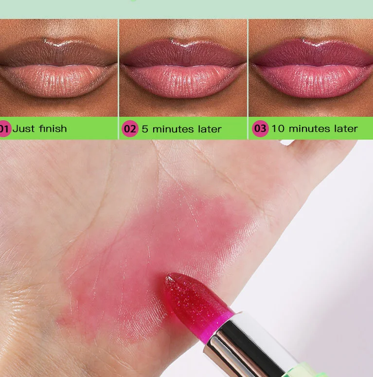 تغيير لون هلام بلسم الشفاه درجة الحرارة اللون تغيير ملمع الشفاه ترطيب مقاوم للماء أحمر الشفاه غير يتلاشى طويلة الأمد الشفاه تينت