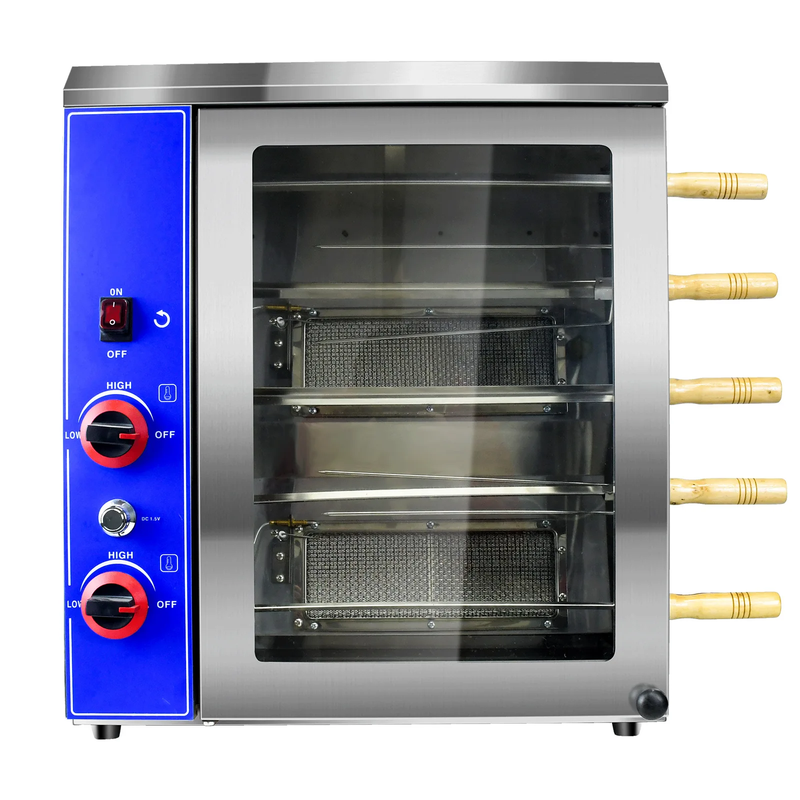 Five-bar gas roast chicken stove commercial vertical rotary barbecue barbecue roast chicken legs foreign trade export gas kitche