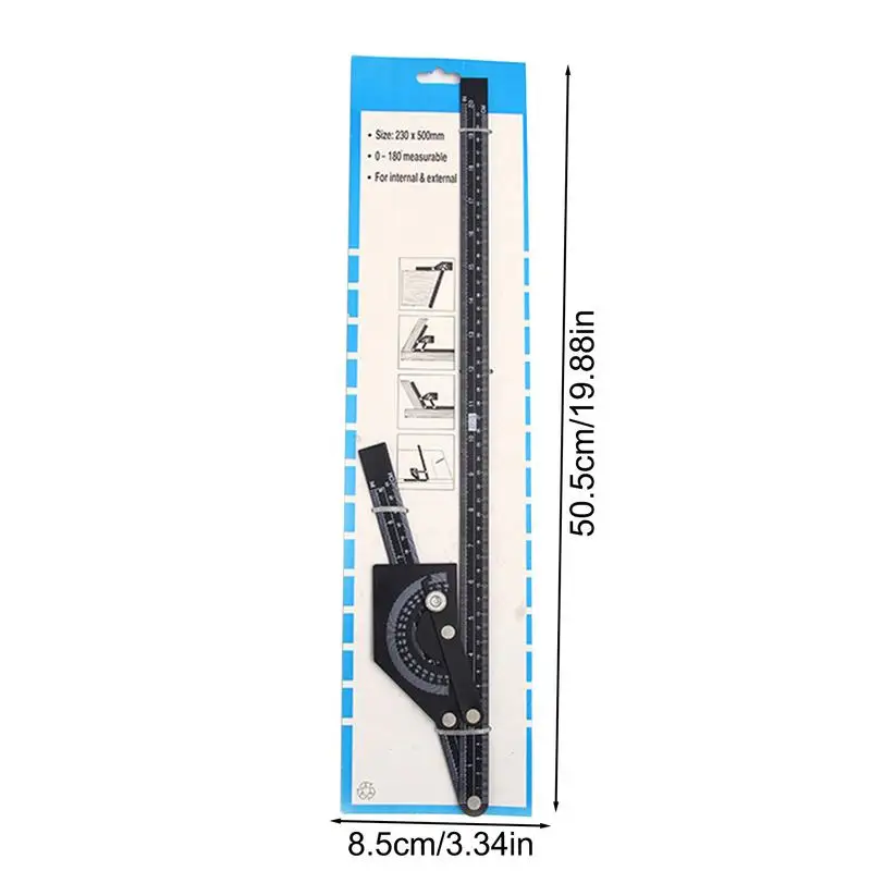 Imagem -05 - Precisão Carpintaria Transferidor Liga de Alumínio Medição Régua Rustproof Multipurpose 0180 Graus Alta