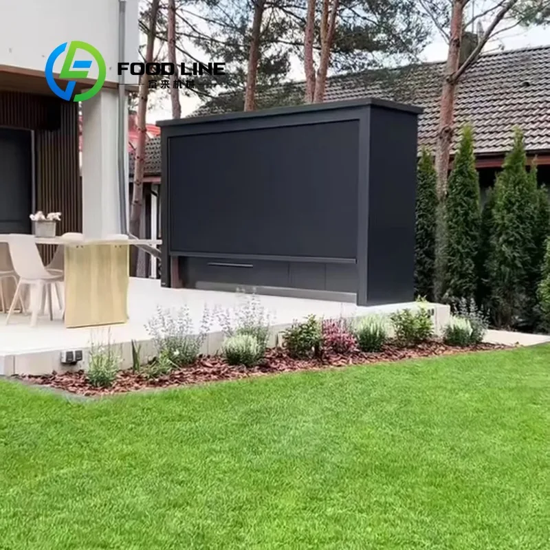 Customized Waterproof Stainless Steel Outdoor Kitchen BBQ Grill With Storage Shed For Garden Backyard Terrace Family Cooking