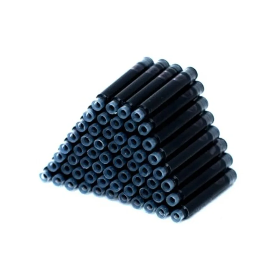 

60 Count Fountain Pen Ink Refill Cartridges Standard Intertiol Ink Cartridge 2.6mm bore Diameter Black Ink