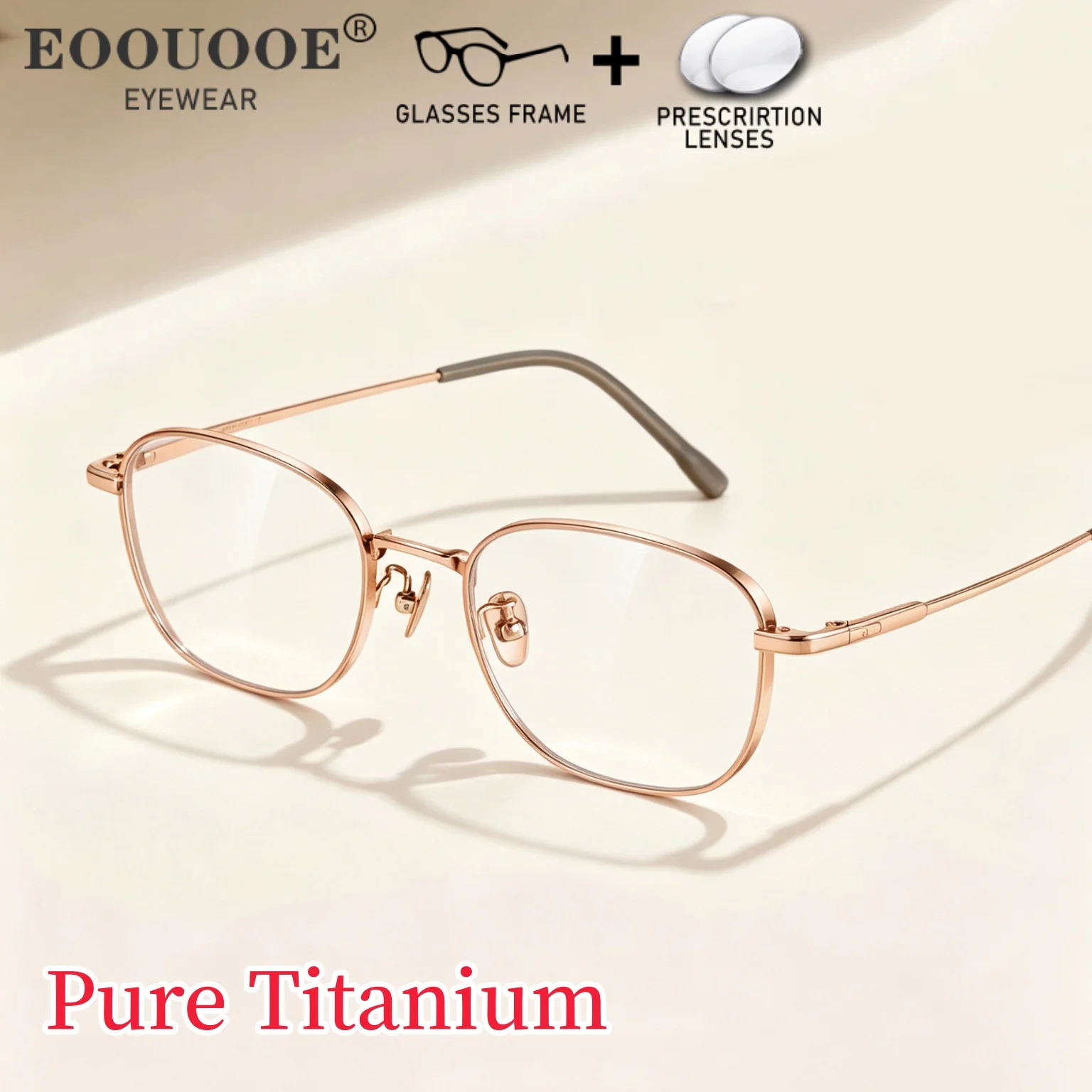 Durable Vintage Eyewear Pure Titanium Women's Optical Glasses High Quality Myopia Lenses Customiz Recipe Myopia Prescription