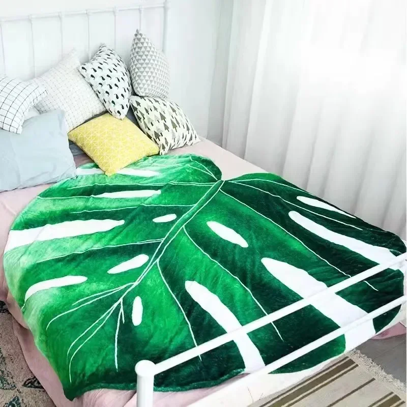 Superzacht gigantisch bladdeken voor bed en bank, Gloriosum plantendeken, woondecoratie, warme bankhanddoek, dekbed, kerstcadeau