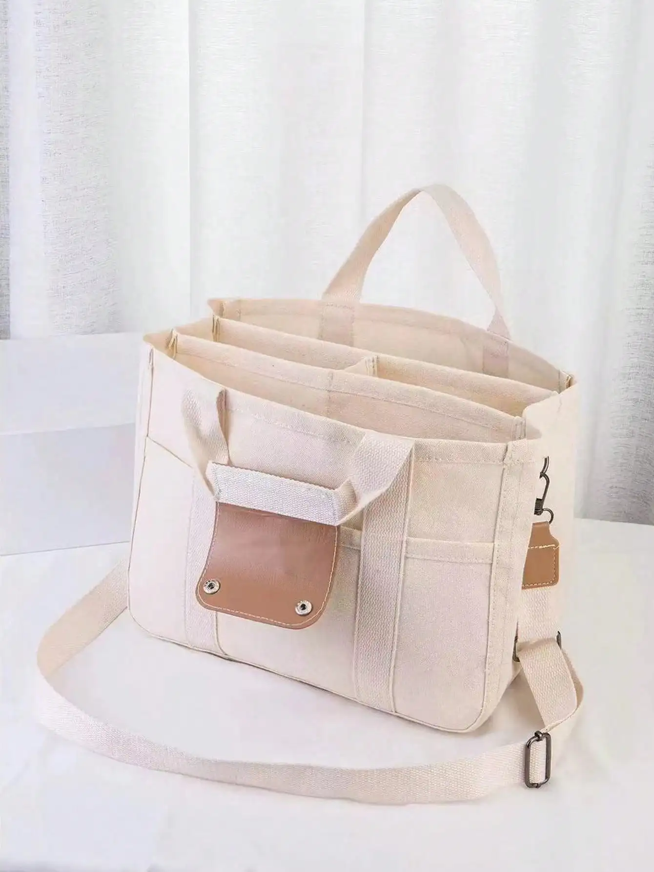 Instagram Multi Divided Maternal and Baby Mommy Bag, Outdoor Canvas Bag, Handbag, Crossbody Bag, Tote Bag, Multi compartment Bag