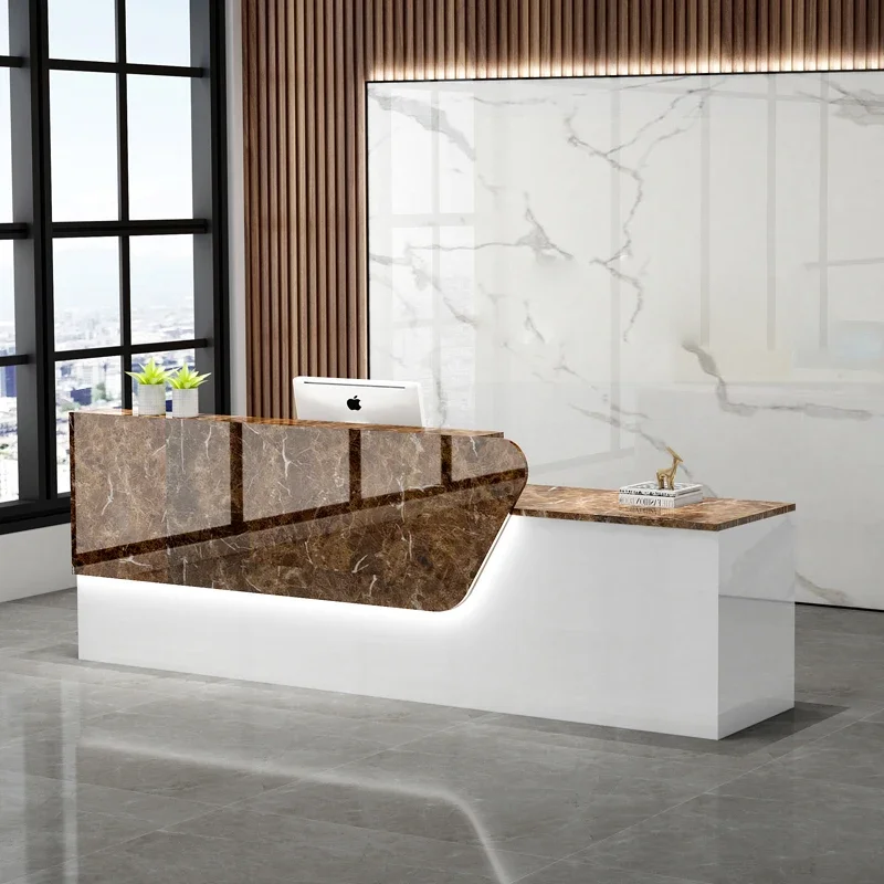 *G~ d Luxury Modern Bar Counter Classic Professional Commercial Reception Desk Exquisite Glamour Mostrador Office Furniture