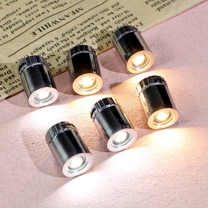 5PCS Mini Creative LED Lamp Electroplating Colorful Tube Rotating Switch Light Toys DIY Dollhouse Balloon Party Decor Materials