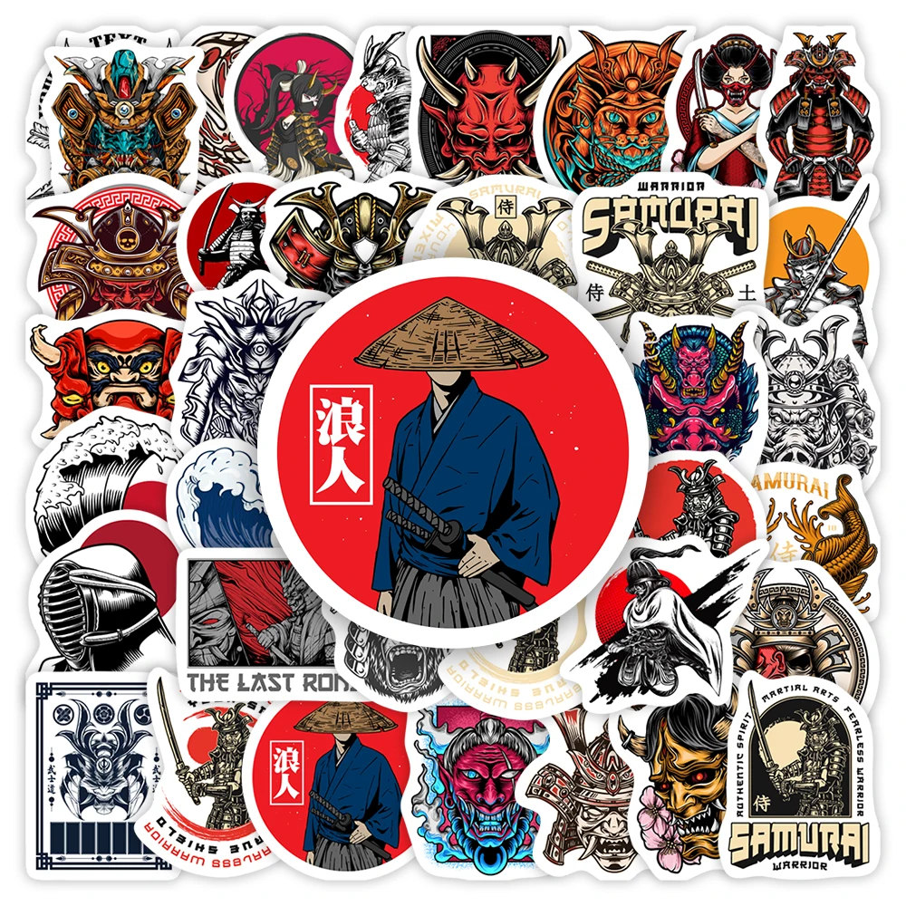Japanese Samurai Stickers Bushido Demon Evil Mask Cool Gift DIY Waterproof Decal for Motorcycle Helmet Board Guitar Laptop Phone