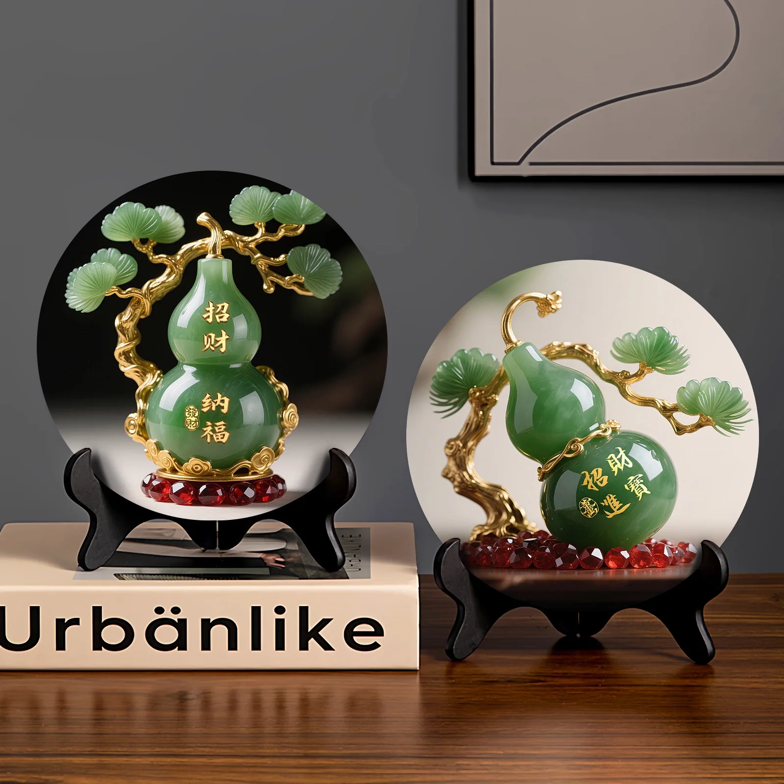 Chinese Eight Directions Wealth Gathering Treasure Gourd Ornament Home Desktop Painting Living Room Decorations Blessing Gifts