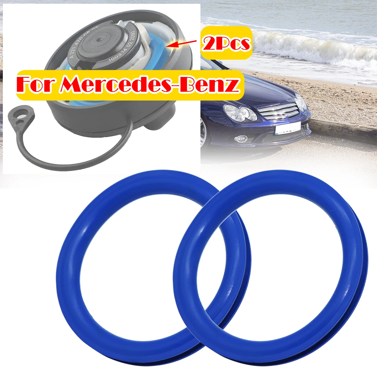 2pcs Gas Cap Fuel Seal For Benz SL R230 SLC R172 SLK R171 R172 Filler Tank Cover Neck Repair O-ring Rubber Gasket Washer V Shape